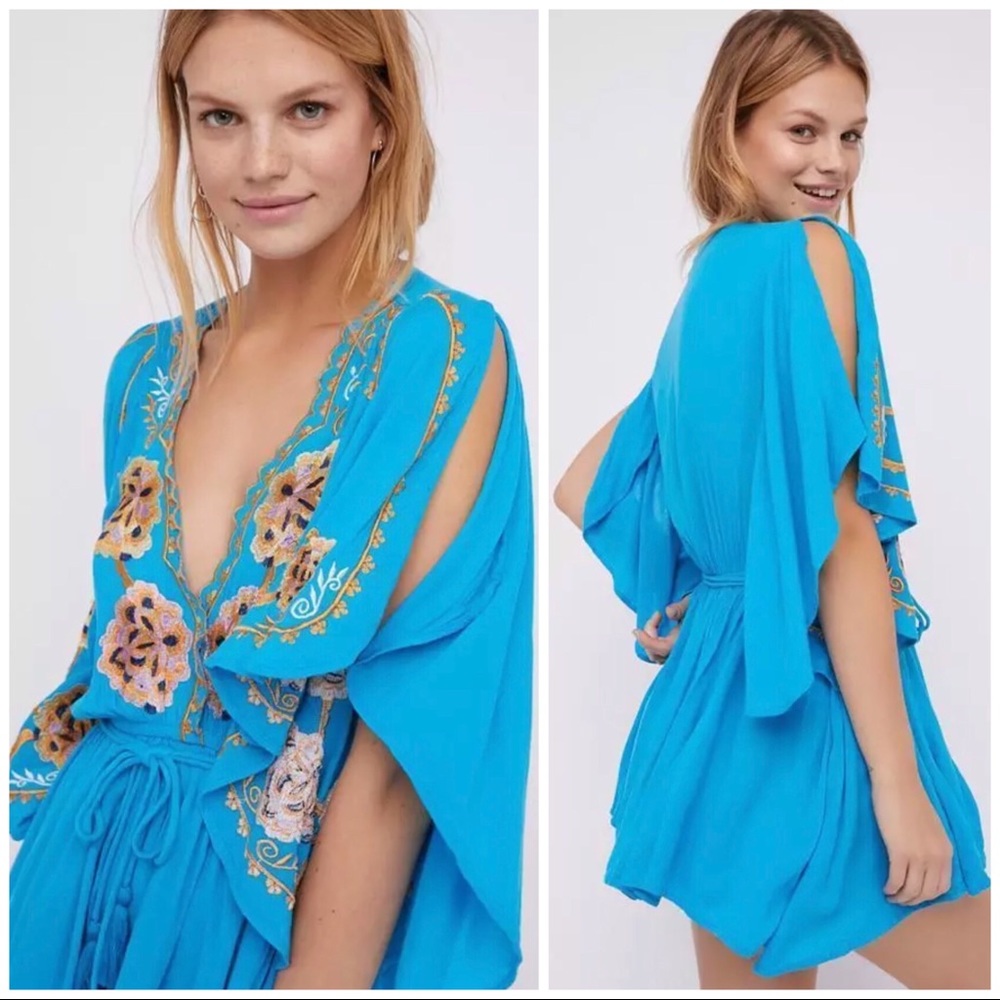 Free People | Cora Embroidered Dress Boho Vibes